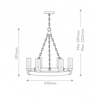Lampe de plafond Sawyer (6 lumieres)