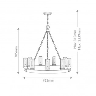 Lampe de plafond Sawyer (9 lumieres)
