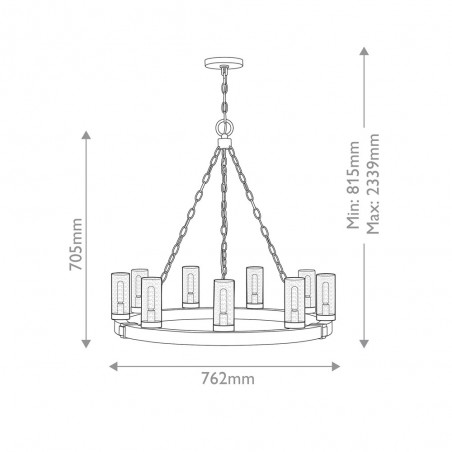 Lampe de plafond Sawyer (9 lumieres)