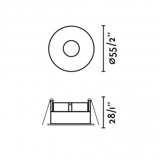 Plafond encastré LED Tast R (5W)