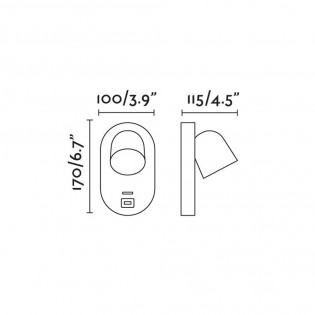 Lampe murale à lecteur Corb USB