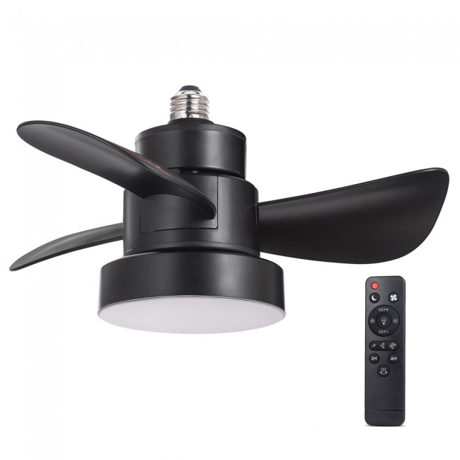 Ventilateur LED E27 Bebu Noir CCT Dim (15W)