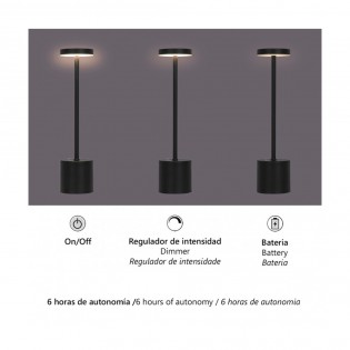 Lampe de table Freya Dim LED à batterie rechargeable (3W)