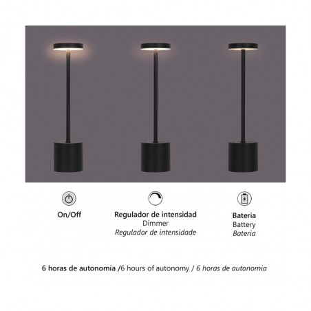 Lampe de table Freya Dim LED à batterie rechargeable (3W)