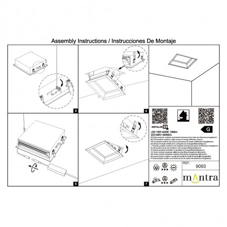 Plafón de techo empotrable LED Blue Sky (16W)
