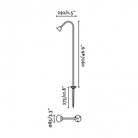 Balise avec pique LED Lily 119 24V. (3W)