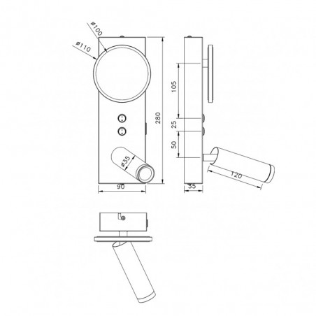 Applique murale LED Arbas (8W)