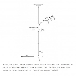 Lampadaire LED Atos (18W)