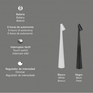 Lampe a poser à batterie rechargeable LED Belice (3W)