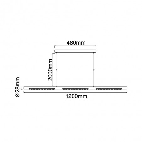 Lámpara colgante lineal LED Meca (28W)