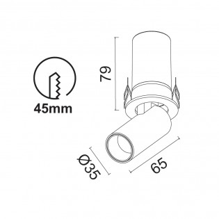 Foco empotrable basculante LED Garda Mini (7W)
