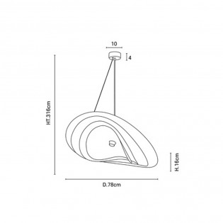 Lampe de plafond Selenitis D78 II