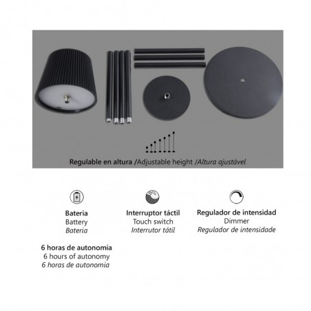 Lampe a poser à batterie rechargeable LED Sunset (5W)