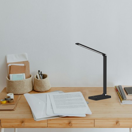 Lampe de bureau LED batterie rechargeable Norima Noir CCT Dim (5W)