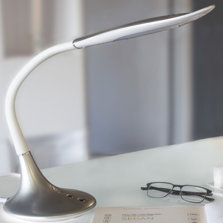 Lampe de bureau LED Berli Argent CCT Dim (10W)