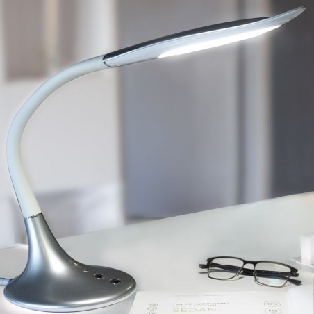 Lampe de bureau LED Berli Argent CCT Dim (10W)