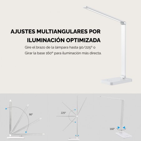Lampe de bureau LED Attom batterie rechargeable 3CCT Dim (5W)