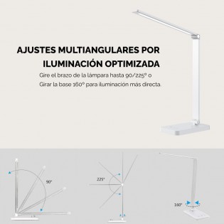 Lampe de bureau LED batterie rechargeable Norima Noir CCT Dim (5W)