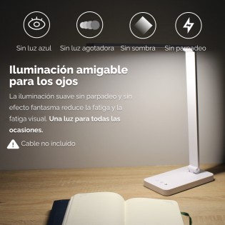 Lampe de bureau LED batterie rechargeable Norima Noir CCT Dim (5W)