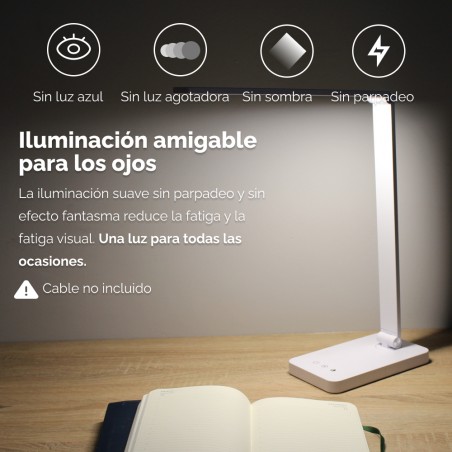 Lampe de bureau LED batterie rechargeable Norima Noir CCT Dim (5W)