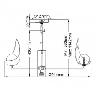 Lampe de plafond Ren (5 lumieres)