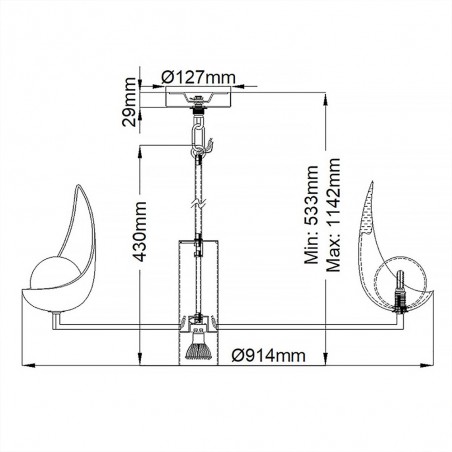 Lampe de plafond Ren (5 lumieres)