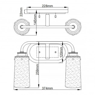 Applique murale pour bains Braelyn (2 lumieres)