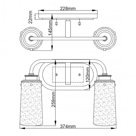 Applique murale pour bains Braelyn (2 lumieres)