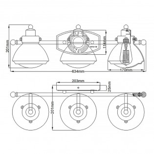 Applique Murale pour bains Scholar (3 lumieres)
