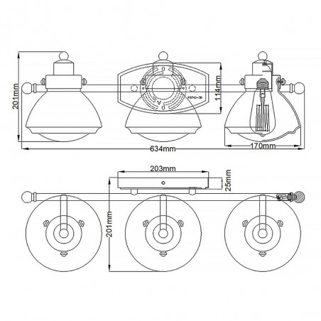 Applique Murale pour bains Scholar (3 lumieres)