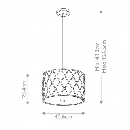 Lámpe a suspension Brown Lattice M (3 lumieres)