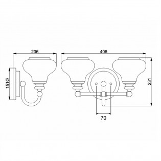 Applique Murale pour bains Ainsley (2 lumieres)