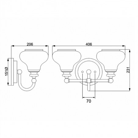 Applique Murale pour bains Ainsley (2 lumieres)
