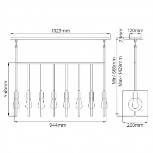 Lampe de plafond Ludlow (8 lumieres)