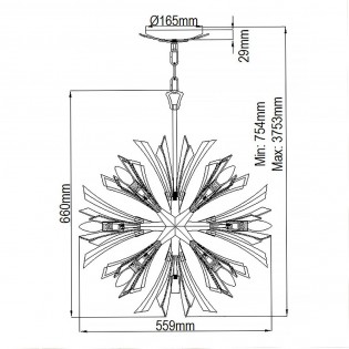 Lampe de plafond Vida S (13 lumieres)