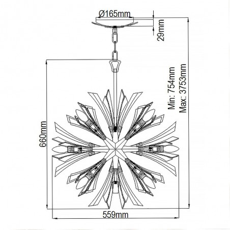 Lampe de plafond Vida S (13 lumieres)