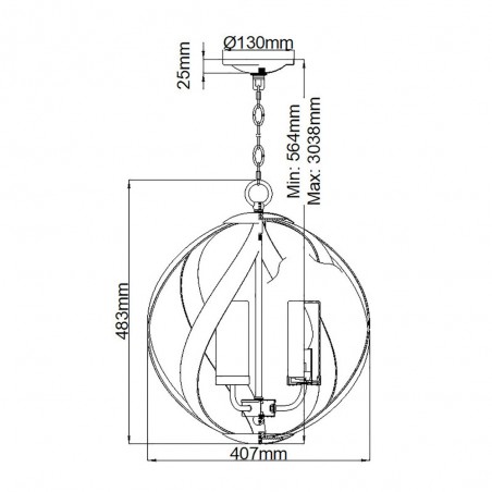 Lampe de plafond Blacksmith (3 lumieres)