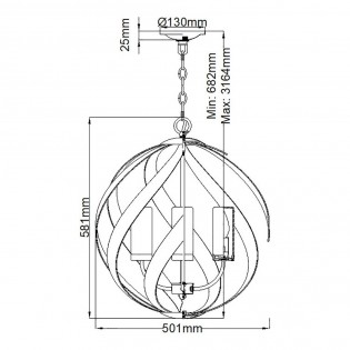 Lampe de plafond Blacksmith (4 lumieres)