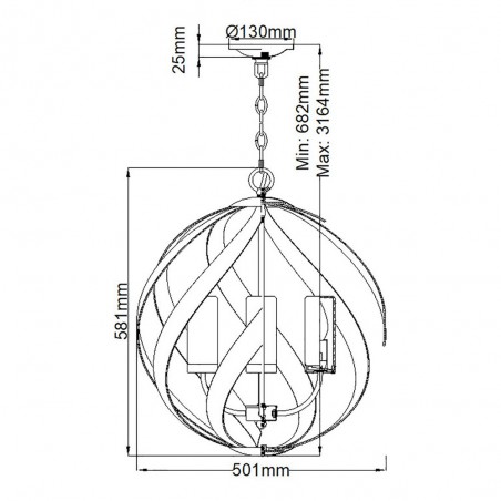 Lampe de plafond Blacksmith (4 lumieres)