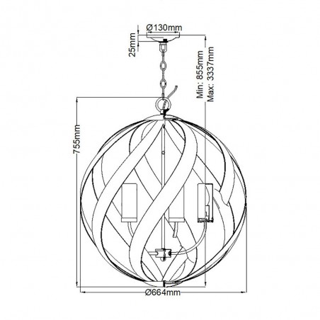 Lampe de plafond Blacksmith (5 lumieres)