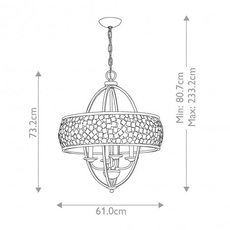 Lámpe de plafond Zara (4 lumieres)