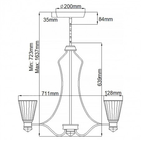 Lustre LED pour bains Kayva (6x6W)