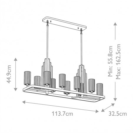 Lampe de plafond Kimrose (10 lumieres)