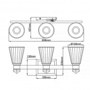 Applique Murale LED pour bains Kayva (3x6W)