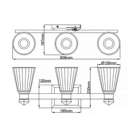 Applique Murale LED pour bains Kayva (3x6W)