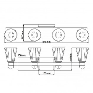 Applique Murale LED pour bains Kayva (4x5.5W)