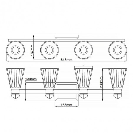 Applique Murale LED pour bains Kayva (4x5.5W)