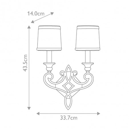 Applique murale Justine B (2 lumieres)