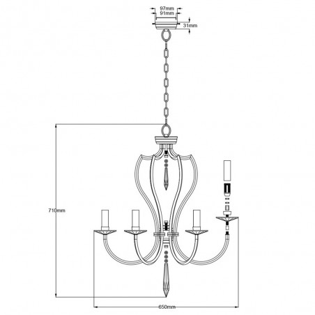 Lustre Pimlico (6 lumieres)