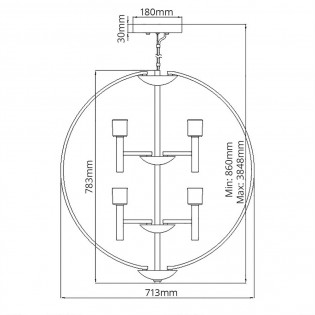 Lampe de plafond Mondo (8 lumieres)